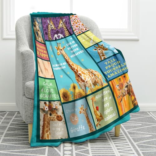 Jekeno Giraffe Gifts Blanket Cute Animal Throw Blanket - color: Giraffes1, size: 50"x60"