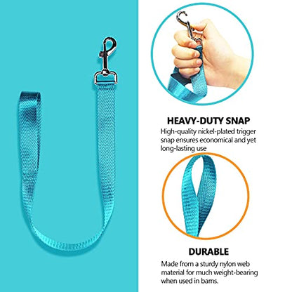 Harrison Howard 4PCS 22” Easily Packed Sturdy Nylon Bucket Straps for Hay Nets and Water Feeder Buckets-Azure Blue - color: 4PCS Azure Blue
