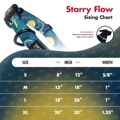 Tuff Pupper Premium Adjustable Dog Collar, Stylish Pattern Collars Designed in USA, Quick Release Buckle, Starry Flow Small (0.7 Inch Wide x 8-12 Inch Neck) - color: Starry Flow, size: Small