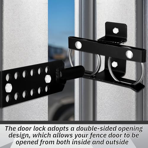 2 Way Electric Fence Gate Latch Universal Strike Bar Black Steel