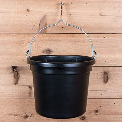 Dura-Tech Gold Flatback Bucket 18 Qt. | Designed by Professional Horsemen | Durable & Weather Resistant | Rubber Tipped Handle Ends