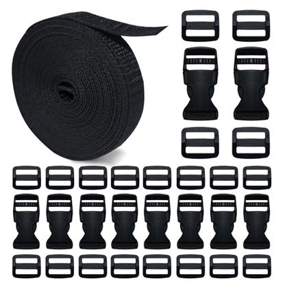 5/8 Inch Buckles and Straps Kit, 10 Buckles and 6 Yards Nylon Webbing Strap - color: 5/8 Inch Buckles Straps