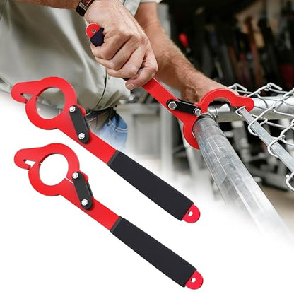 Chain Link Fence Stretcher Tool, Fits 2-3/8" OD Posts, Wire Puller Stretcher & Fence Tensioner for Woven Wire Fence, 9” Pull Range, One-Person Operation, 2 Pack - color: 2 Pack, size: 2-3/8'' OD