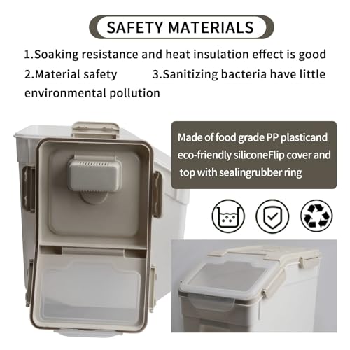 Saim 2 Pack 50lb Flour & Rice Storage Container Bin, Rice Dispenser (Grey) - color: 2Pack 50lb Grey