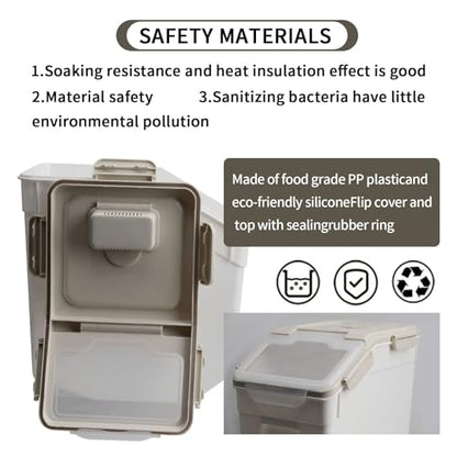 Saim 2 Pack 50lb Flour & Rice Storage Container Bin, Rice Dispenser (Grey) - color: 2Pack 50lb Grey