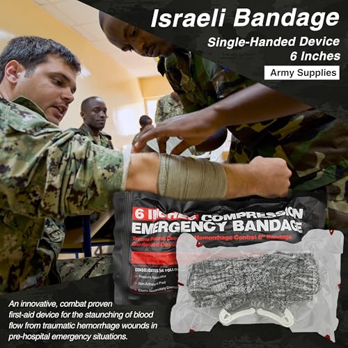 Survival First Aid Kit with Israeli Bandage, Chest Seal, Tourniquet, Splint, Tactical Military Combat Molle IFAK for Wound Care, Bleeding Control, Trauma Hemorrhage and More (Black)