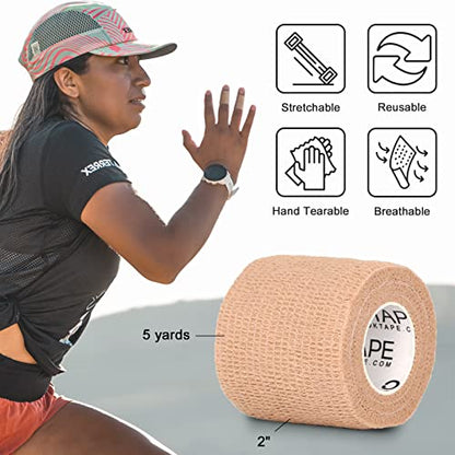 OK TAPE Self Adherent Cohesive Bandages Wrap 12Packs 2" x 5 Yards - color: White, size: 2 In x 5 Yards