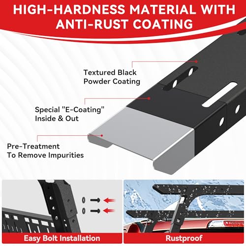 Adjustable 16-25" High Truck Bed Rack, Overland Cargo Rack Ladder Rack Cross Bars Compatible with Tacoma/Silverado/Sierra/Ram/Tundra/Titan/Frontier/Colorado/Canyon/Gladiator JT/Ford F-Series
