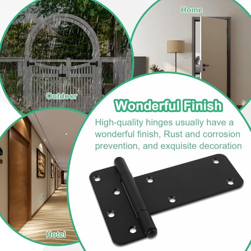 6 inch Gate Hinges,280 Lbs Capacity, 4 Pack Matte Black Heavy Duty Hinges - size: 6“-6 pcs-Matte Black