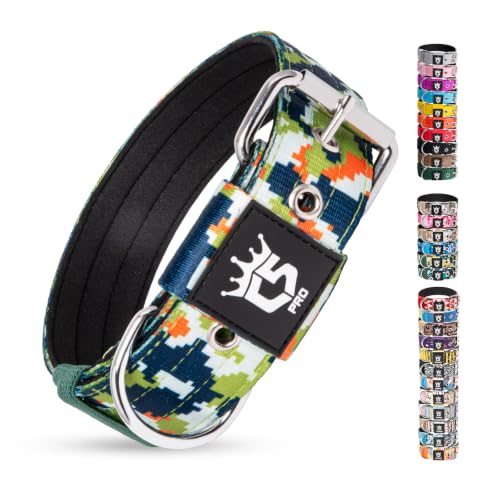 TSPRO Heavy Duty Thick Dog Collar with Metal Buckle for Small Dogs - color: Camo Green, size: S – Fits Neck 12.6"-15.8"