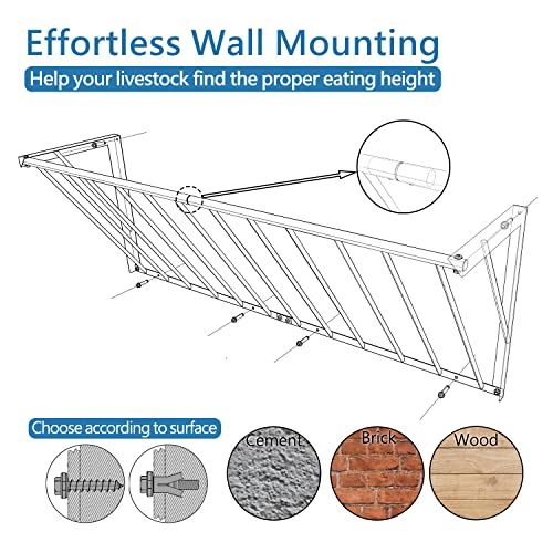 Horse Hay Feeder, 63'' Long Livestock Hay Feeder 48 Gallon Capacity - size: 63INCH