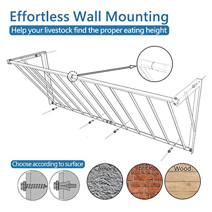 Horse Hay Feeder, 63'' Long Livestock Hay Feeder 48 Gallon Capacity - size: 63INCH