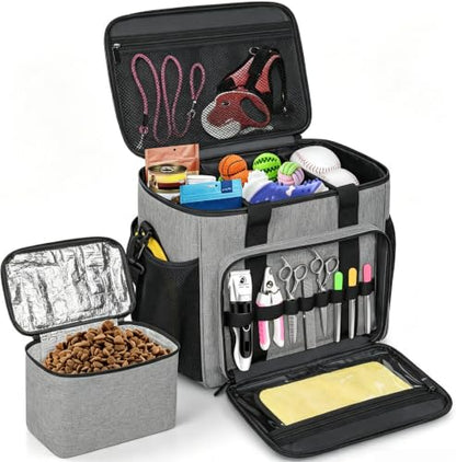 GMAK Pet Grooming Bag,Pet Hair Clipper Organizer Grooming Bag for Equipment - color: Grey