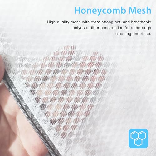 PrettyCare 3 Medium (12 x 16 in) Mesh Laundry Bags for Delicates, Durable Honeycomb Wash Bags with Premium Zippers - Laundry Essentials Mesh Bags for Lingerie, Bras, Socks, Sweater, Travel & Organize - size: Medium