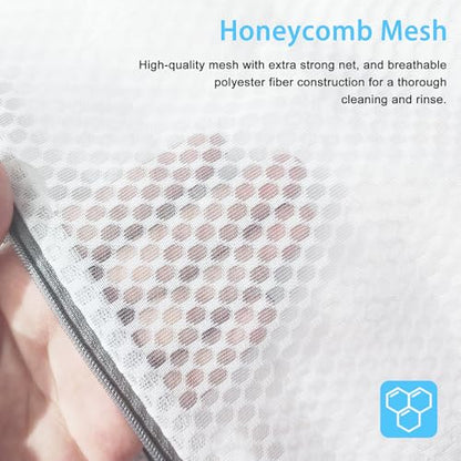 PrettyCare 3 Medium (12 x 16 in) Mesh Laundry Bags for Delicates, Durable Honeycomb Wash Bags with Premium Zippers - Laundry Essentials Mesh Bags for Lingerie, Bras, Socks, Sweater, Travel & Organize - size: Medium