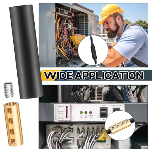 Relaxweex 15 Sets Underground Wire Splice Kit Suit for Wire Under 12 Awg Amp Splicing Quick Wiring Connection Nut Kit Terminal with Shrink Tubes and Screws Circuit Connector(80V) - style: 80v