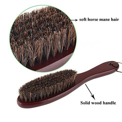 Clothes Brush Garment Brush Lint Remover Brush with Genuine Soft Horsehair and Wooden Handle for Coat Men Suits Shoes Jacket Furniture Car Mat and Pet Hair (1-Pack(Walnut Wood)) - size: 1 Count (Pack of 1)