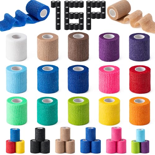 16 Pack Self Adhesive Bandage Wraps,2" X 5 Yards Elastic Bandage Wrap - color: Multicolour, size: 2 Inch