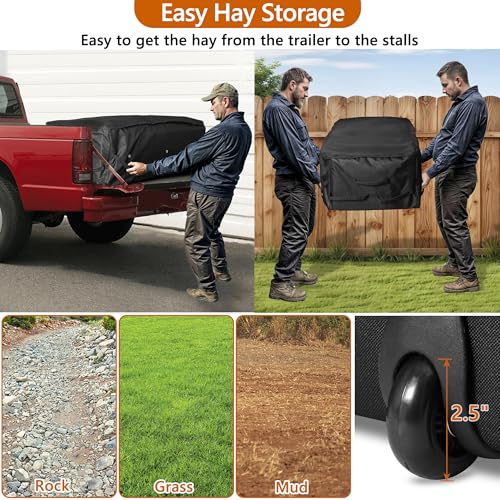 Rolling Hay Bale Bag with Wheels