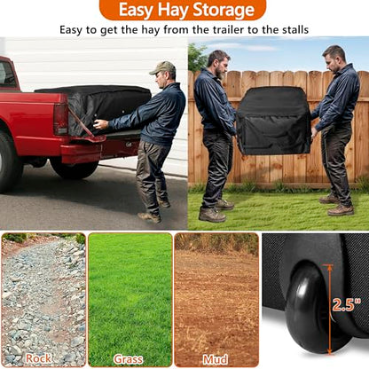 Rolling Hay Bale Bag with Wheels