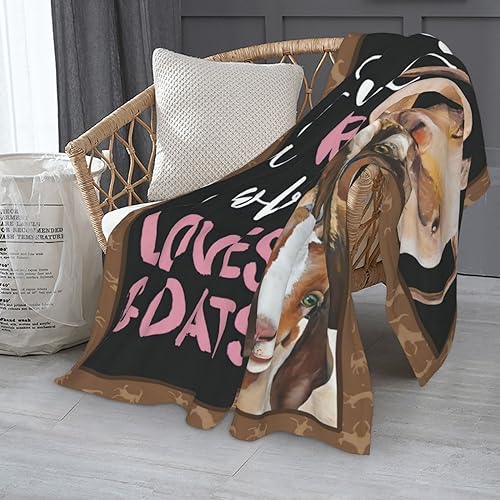 Goat Blanket Gift Just A Girl Who Loves Goats Cozy Plush Throw Blanket Flannel Fleece Ultra Soft Fuzzy Animal Lover Party Blankets for Adult Kids Boys Women Men 60"X50" - color: Three Goats, size: 60"x50"