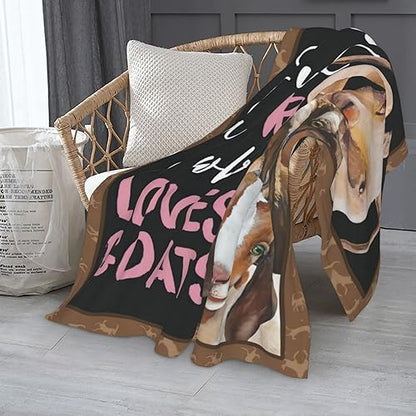 Goat Blanket Gift Just A Girl Who Loves Goats Cozy Plush Throw Blanket Flannel Fleece Ultra Soft Fuzzy Animal Lover Party Blankets for Adult Kids Boys Women Men 60"X50" - color: Three Goats, size: 60"x50"