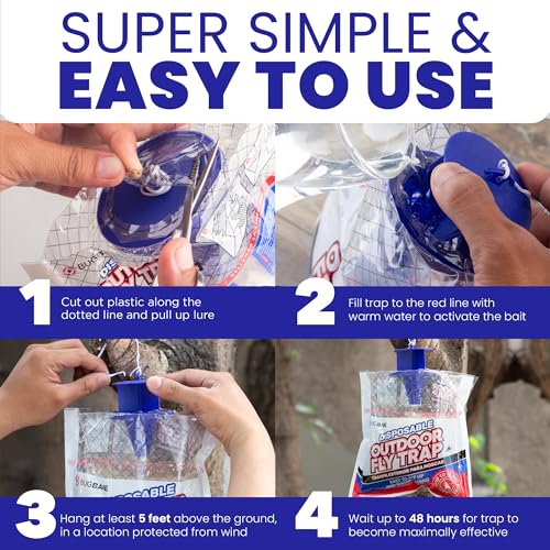 Fly Traps Outdoor Fly Trap for Patio. 9 Non-Toxic Pre-Baited Flies Bags Outdoor Disposable. Hanging Bug Catchers for All Filth Flies Killer for Outside Bug Control in Yard Horse Ranch Trash Can. - style: 9pk