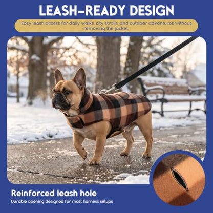 ASENKU Reversible Dog Winter Coat, Dog Jacket for Small Medium Large Dogs - color: Coffee, size: X-Small