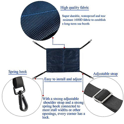 Horse Stall Guard with Swivel Snap Hook,Horse Stall Aisle Guard Fence with Ajustable Straps Strong Metal Push Gate Clip Equestrian Products - color: Blue