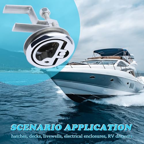Boat Cam Latch Stainless Steel 316 Marine Hatch Cam Latch Style, Flush Pull Mount Includes Installation Screws Marine Hatch Deck Hardware Ideal for Ships, Yachts, RVs 1 Pcs/2Pcs/Lock/Non-Lock - size: 2Pcs,Lock