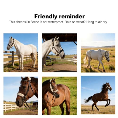 Fleece Horse Halter Cover (Full-Cover Series (9-Piece), Cream) - color: Cream, style: Full-Cover Series (9-Piece)