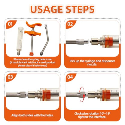 2Pcs Reusable Goat Drench Syringe with 2 Detachable Metal Drench Nozzles