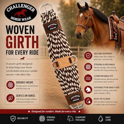 Horse Western 27 Strand Double Weave Two-Tone Mohair Straight Cinch 97RT06 - size: 28"
