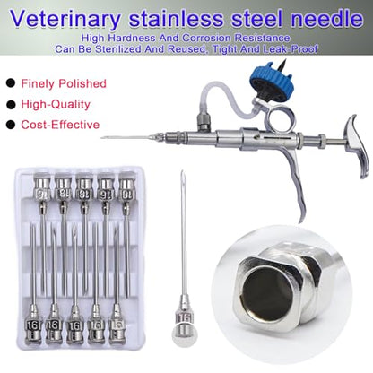 16 Gauge Veterinary Needles, Cattle Needle Poultry Injection Needles 10 Sticks, Suitable for Pigeons, Chickens, Ducks, Geese, Pigs, Sheep, Horses, And Other Large And Small Animals (16*25mm) - size: 16*25mm