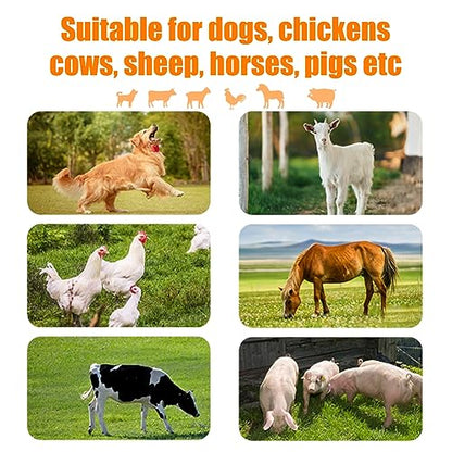 Automatic Livestock Waterer, 304 Stainless Steel Auto Fill Drinking Bowl with Float Valve, Drainage Hole & Protective Baffle, Wall Mount or Floor Stand, for Dogs, Chickens, Horses, Goats, Pigs