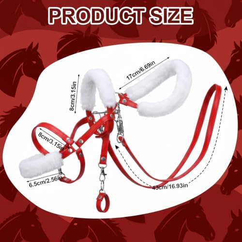 Shappy Hobby Horse Bridle Toy Accessories,Red, White - color: Red, White