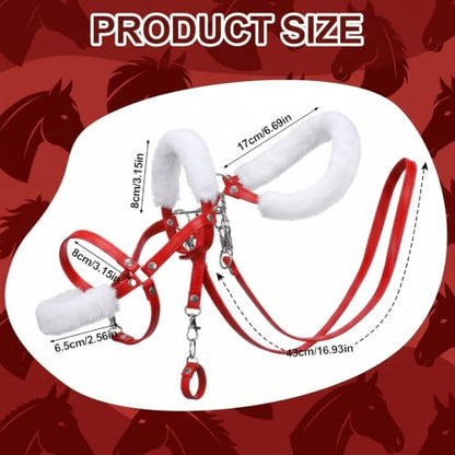 Shappy Hobby Horse Bridle Toy Accessories,Red, White - color: Red, White