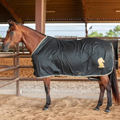 Classic Equine Classic Stable Sheet with Open Front, Black, Medium (CENS22BKM) - color: Black, size: M