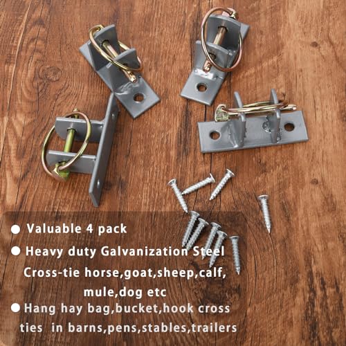 4 Pcs Water Bucket Hook with Pin Heavy Duty Wall Mounted Equestrian Bucket Hooks Hangers for Horse Stall Stable Barn