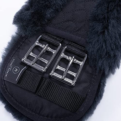 Werner Christ Horse Moon Girth Special Anatomical Concave, Made of Real Sheepskin in Black Anthracite Size 60cm - color: Black Anthracite, size: 60cm