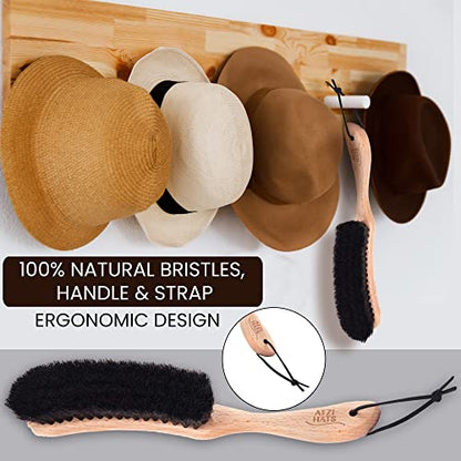 Clothes Brush, Horse Hair Bristle, Cowboy Hat Brush, Suit Lint Brush, Wool, Cashmere, Velvet, Suede, Fabric Brush, Furniture Pet Hair Brush, Long Beech Wood Handle - size: 1 Pack