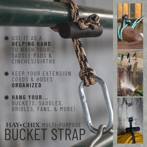 hay chix Horse Bucket Strap for Stalls - Bucket Hanger - 14 Inch, Leopard - color: Leopard