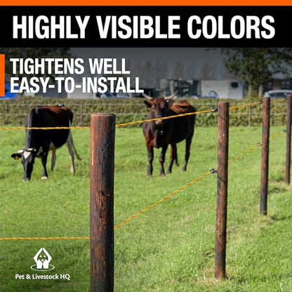 Electric Fence Polywire 1/8” with 9 Stainless Steel Strands - High Visible Wire Fencing for Horse, Cattle, Livestock - Portable Fencing with UV and Rust Resistance - 1640ft