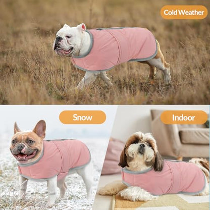Queenmore Dog Winter Coat, Fleece Puffer Dog Down Vest, Samll Dogs Coat - color: Light Pink, size: Small