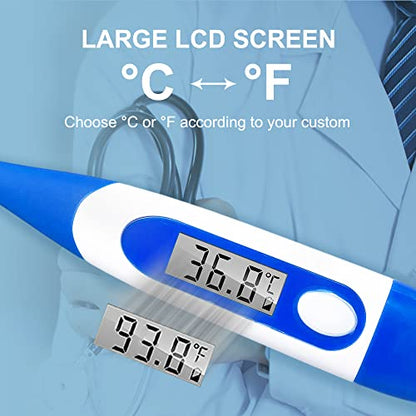 Berrcom Digital Thermometer for Adults, Oral and Underarm Thermometer for Baby and Kids Medical Thermometer with Fever Alarm Rectal Thermometer with Soft Tips | Medical Thermometer with Fever Alarm, Underarm for Baby, Adults, Body Temperature, C/F Switcha