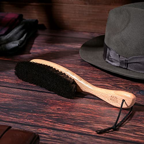 Clothes Brush, Horse Hair Bristle, Cowboy Hat Brush, Suit Lint Brush, Wool, Cashmere, Velvet, Suede, Fabric Brush, Furniture Pet Hair Brush, Long Beech Wood Handle - size: 1 Pack