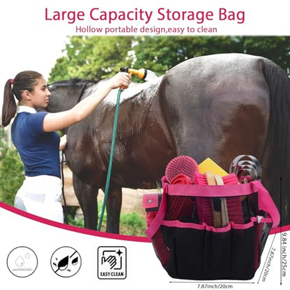 Horse Grooming Kit 13 Piece, Horse Brushes for Grooming Supplies Set (Pink and Blue)