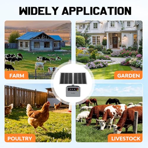 6-12KV Adjustable Output 30 Miles 1.5J Solar Electric Fence Charger - color: Gray