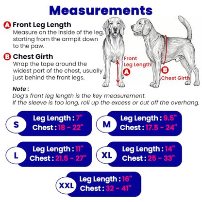 Dog Front Leg Sleeve, XLarge, Comfortable, Breathable Material, Adjustable Elastic Band, for Hot Spots, Wounds, Bandages | Prevent Licking Ensure Faster Recovery, Cone Alternative, Breathable Material, Stretchy Elastic Band, For Hot Spots, Wounds - size:
