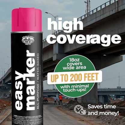 Fox Valley Easy Marker Inverted Paint 16oz Pack of 12, Pink Fluorescent